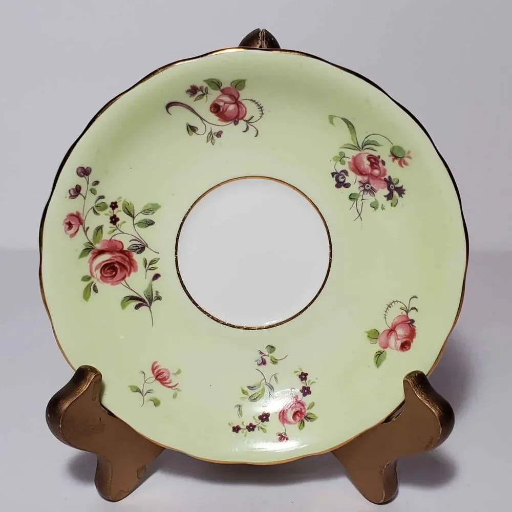 Victoria C&E Teacup and Saucer Pink Flowers Vintage
